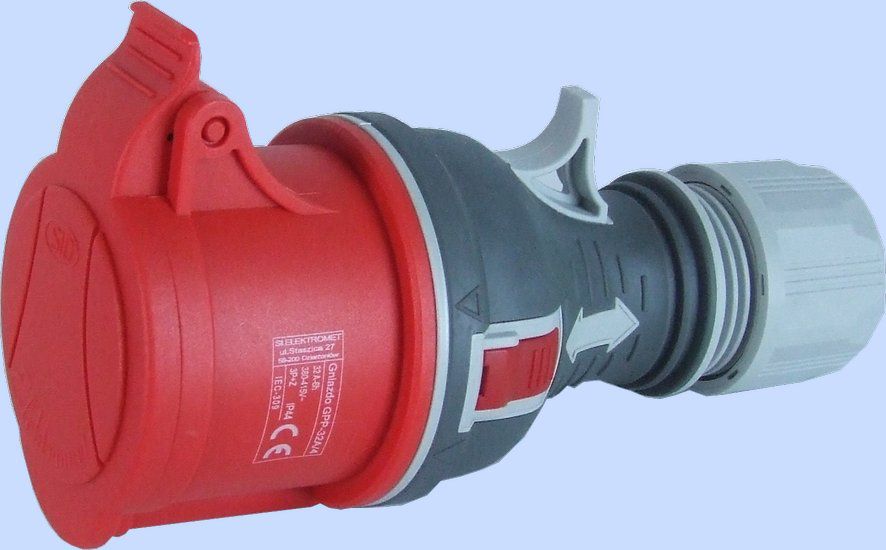 Elektromet Gniazdo przenośne proste TWIST GPP-32/4 czerwone 4P 32A 400V (921876)