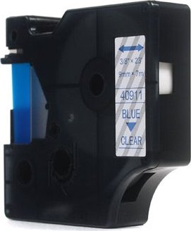 JetWorld Taśma JetWorld Zamiennik Dymo D1 Niebieski na Przezroczystym 9mm x 7m LM100, LM100Plus, LM100Series, LM120P, LM280, LM300, LM35