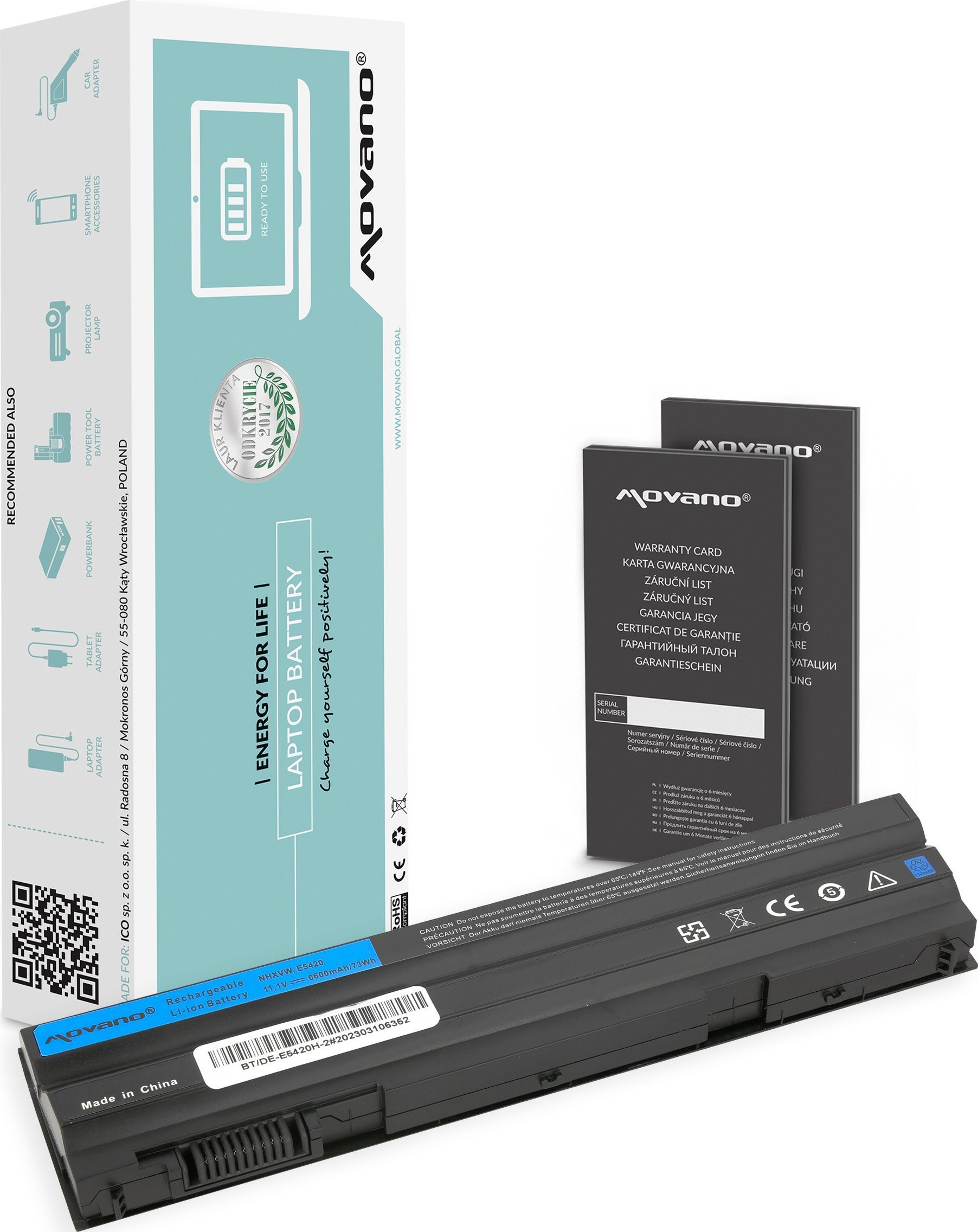 Bateria Movano Bateria T54FJ 8858X M5Y0X X57F1 do Dell 6600mAh