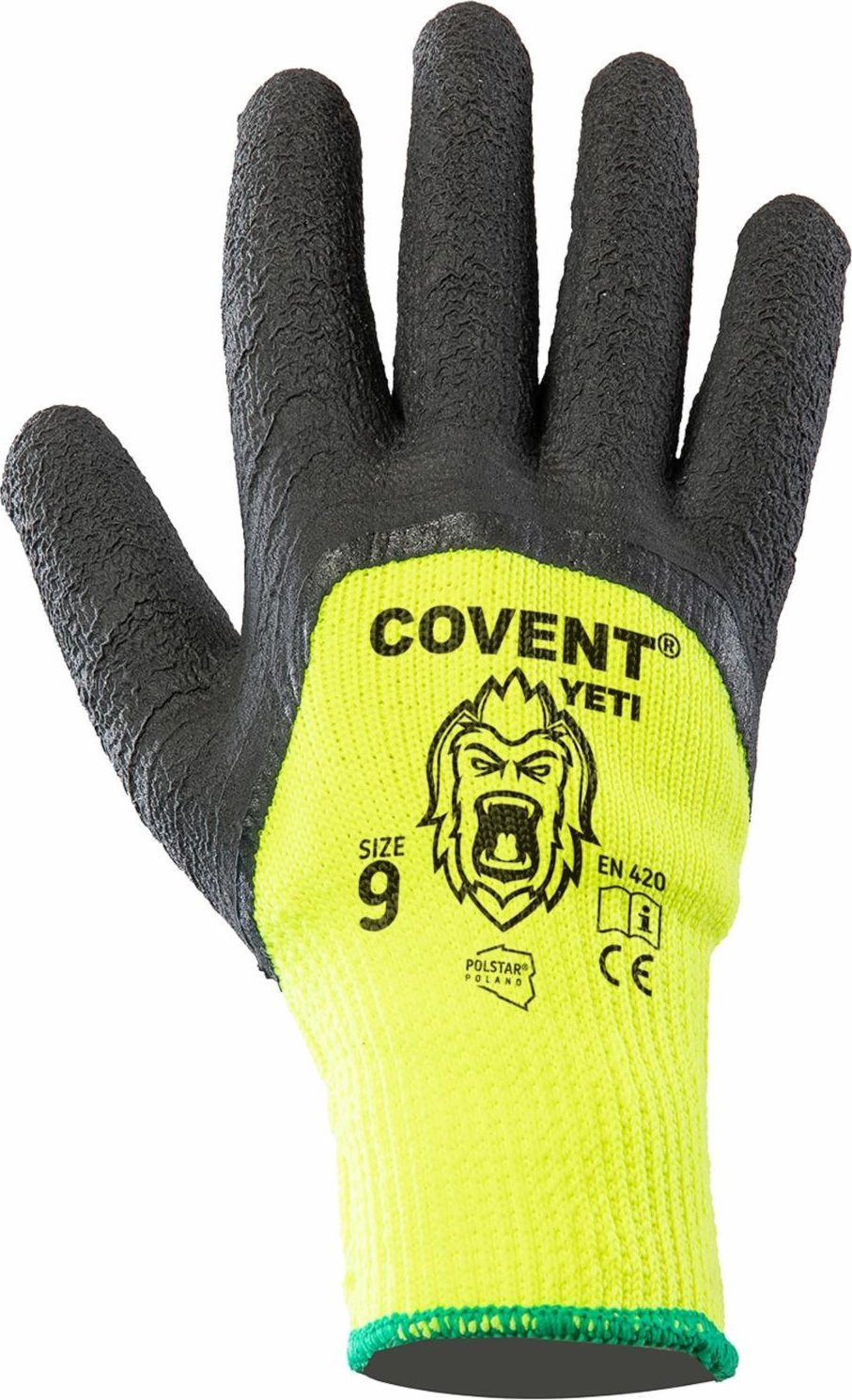 Polstar RCYE COVENT YETI - rękawica ocieplana, powleczenie pianka lateksowa , wyściółka frotte, ścieg 7G, żółta przędza akrylowa 9