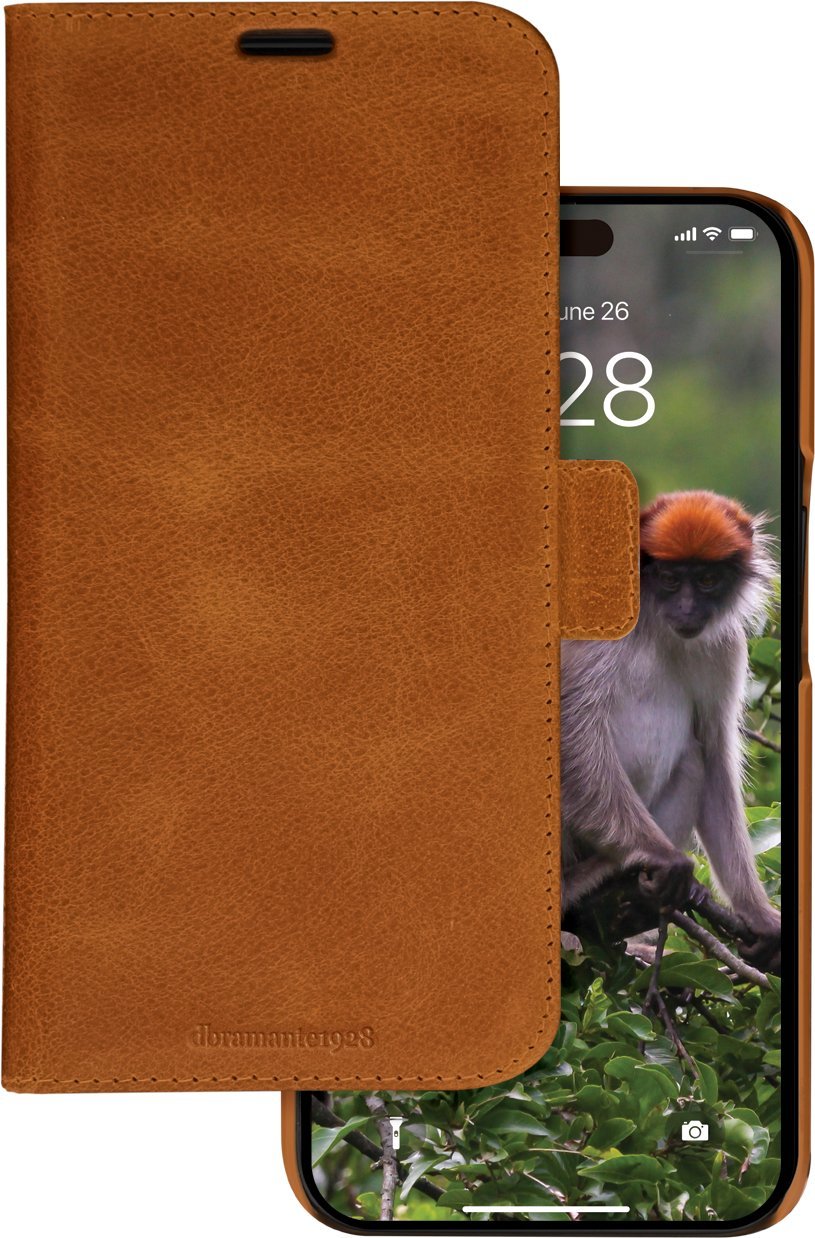 Dbramante1928 Lynge, wallet and protective case, iPhone 15 Plus, brown