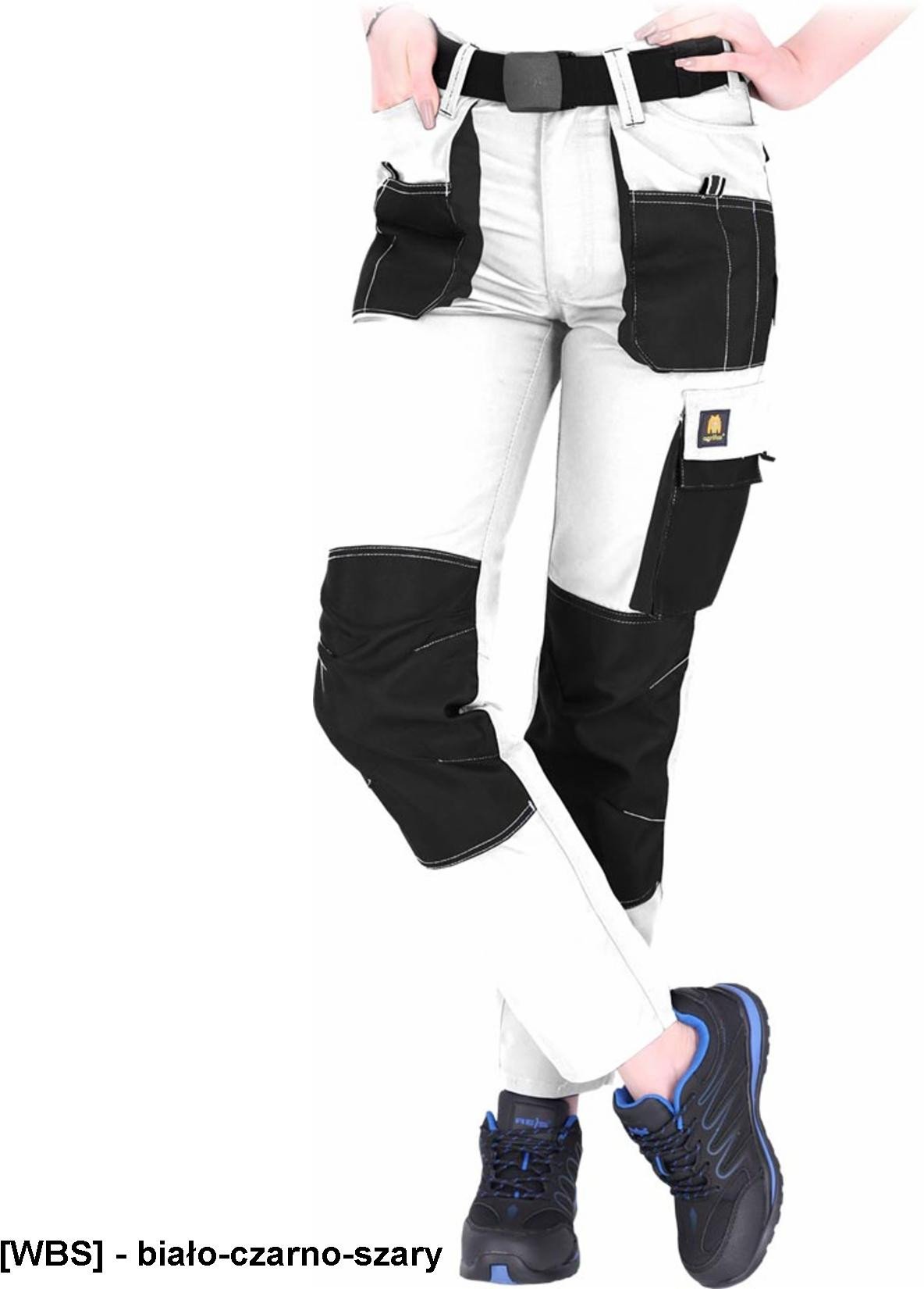 OX-FIO-T - Spodnie ochronne do pasa FIO, damskie - biało-czarno-szary 54