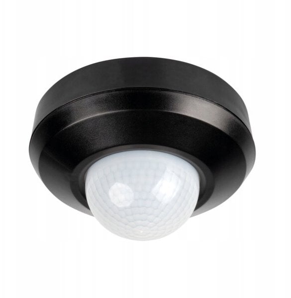 Czujnik ruchu 3xPIR SENTO-O-WT-B 2000VA 360st. IP44/20 IIkl. okrągły czarny 37367