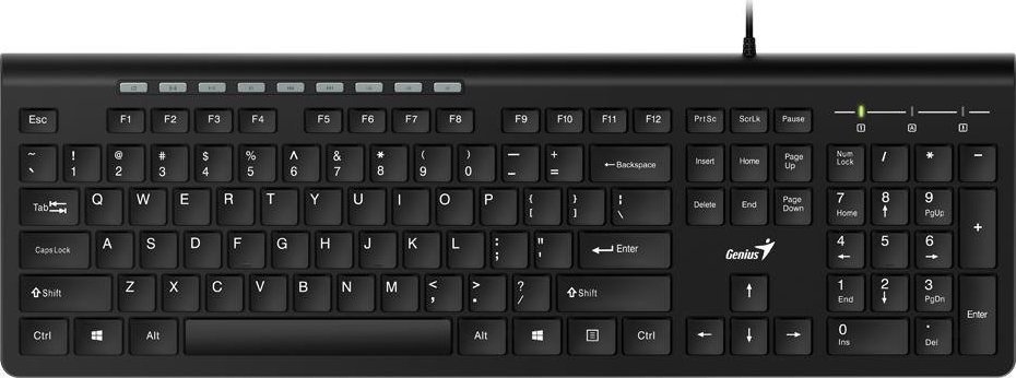 Klawiatura + mysz Genius Genius Slimstar 230, klawiatura US, multimedialny, slim rodzaj przewodowa (USB), czarna