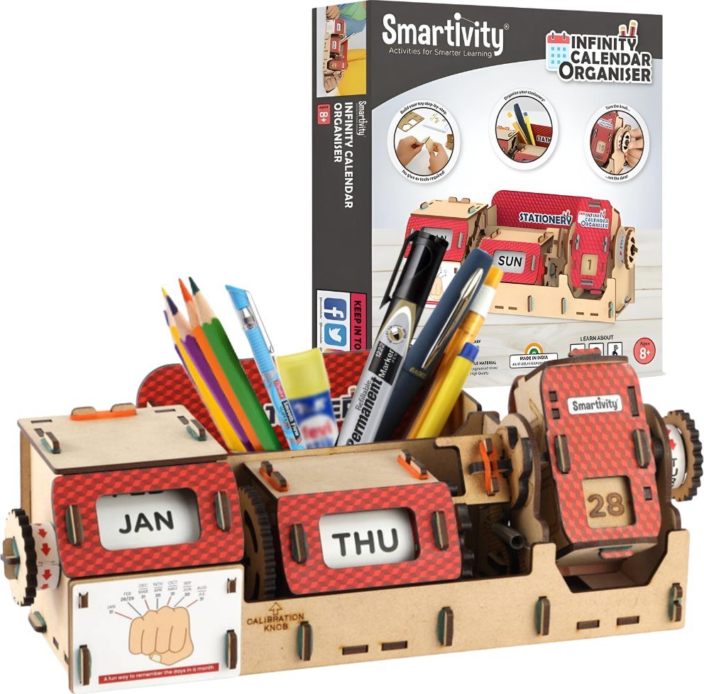 Robotime Technology Smartivity Drewniane Mechaniczne Puzzle 3D - Kalendarz Nieskończoności