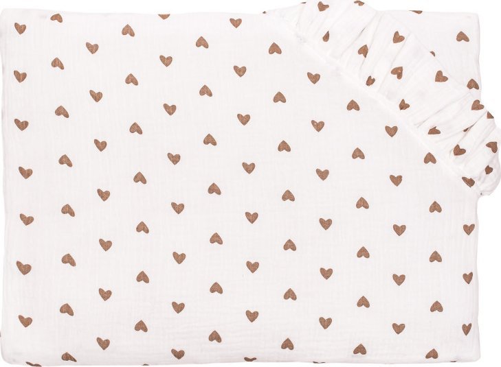 PULP BAMBOO Poduszka Muślinowa 35x45 cm Serduszka