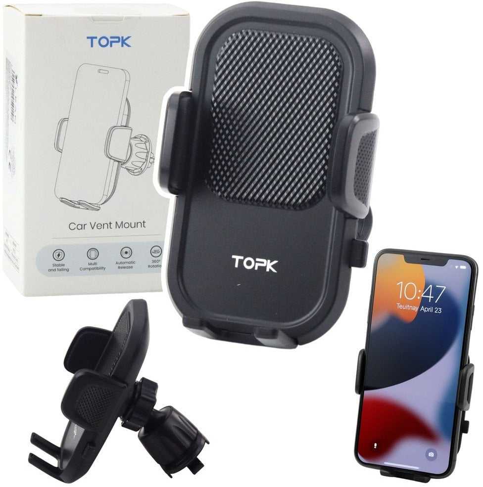 Uchwyt Samochodowy TOPK Do Kratki Wentylacyjnej Regulowane Ramiona