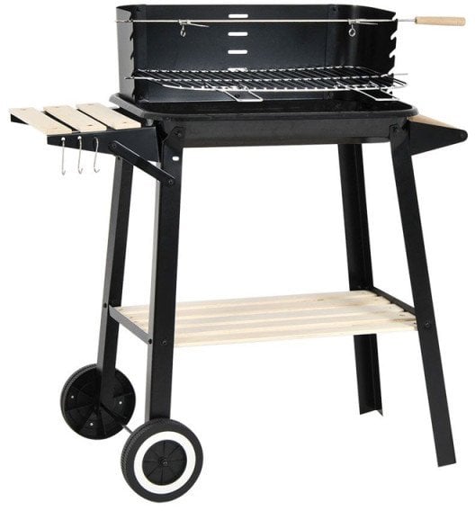 GRILL OGRODOWY WÓZEK 83x45,5x86,5CM CZARNY