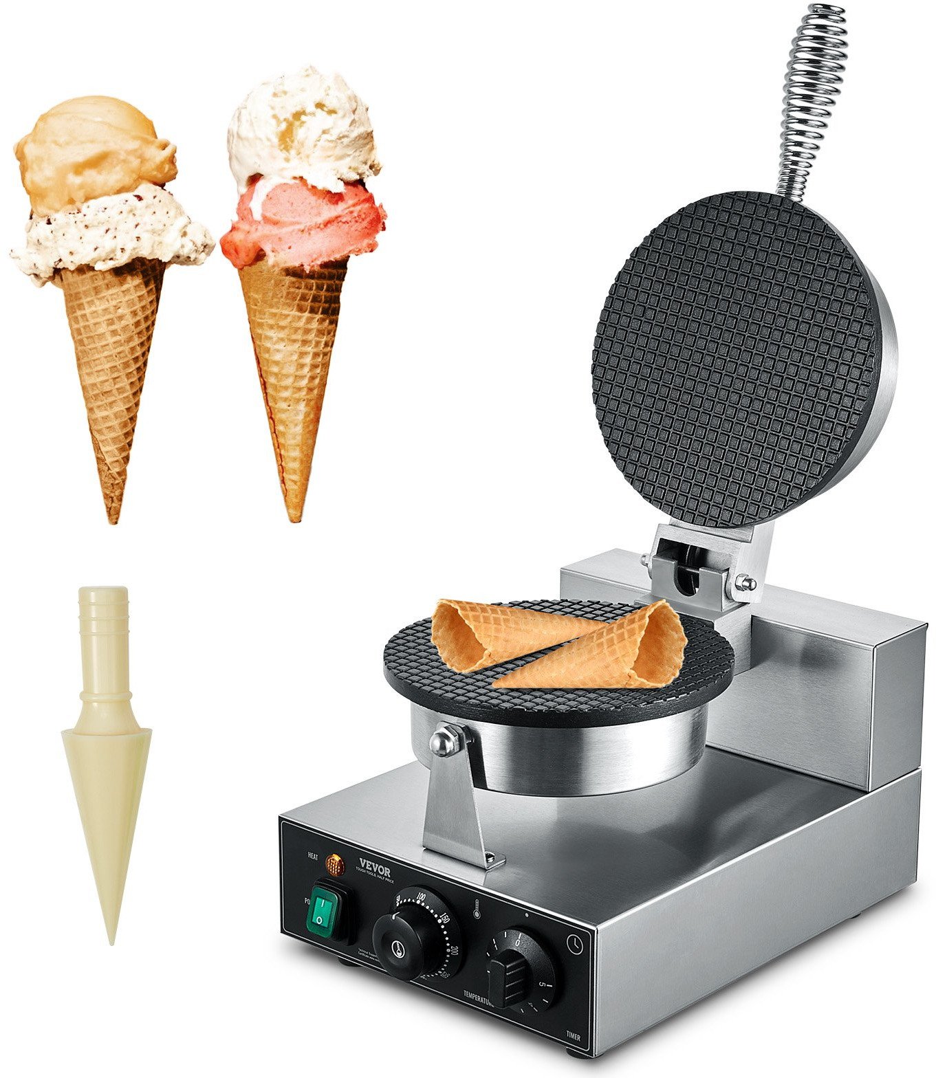 Profesjonalna gofrownica do rożków waflowych 1230 W