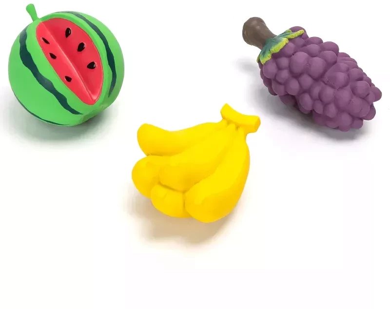 Owoce dla psa lateksowa zabawka gryzak dla psa z dźwiękiem 10x6x7.5cm