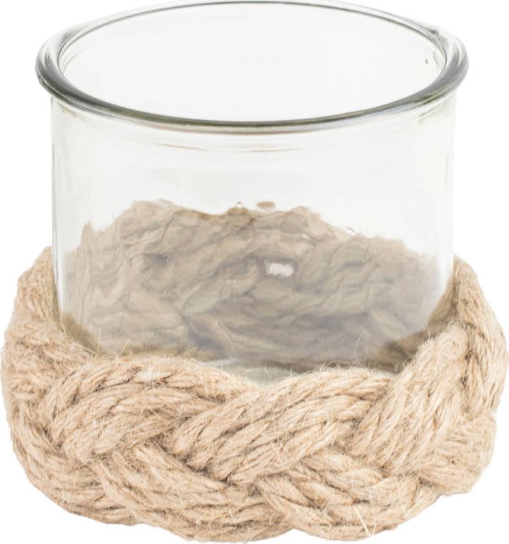 Tajemniczy ogród Świecznik z grubego szkła boho