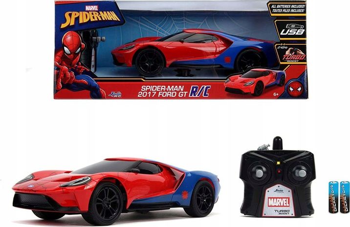 Dickie Auto RC Ford GT 2017 Spiderman Marvel czerwone