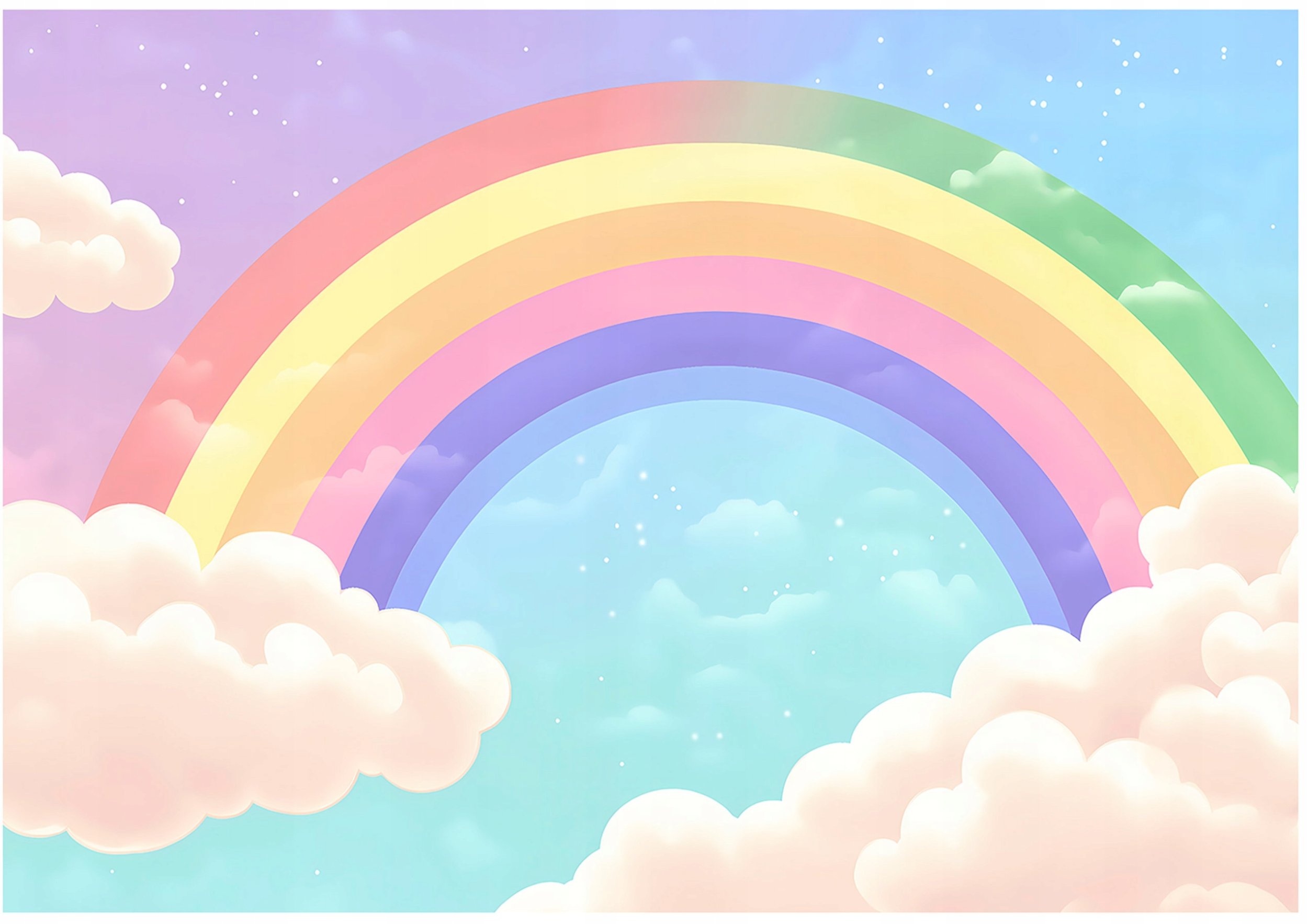 Fototapeta Dla Dzieci Tęcza Chmury Pokój Dziecięcy Tapeta Flizelina 250X175