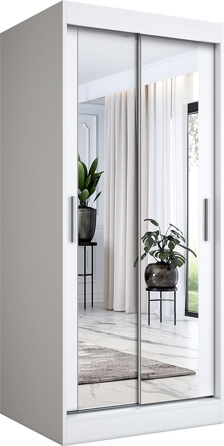 Elior Biała szafa przesuwna z lustrem - Edna 2X