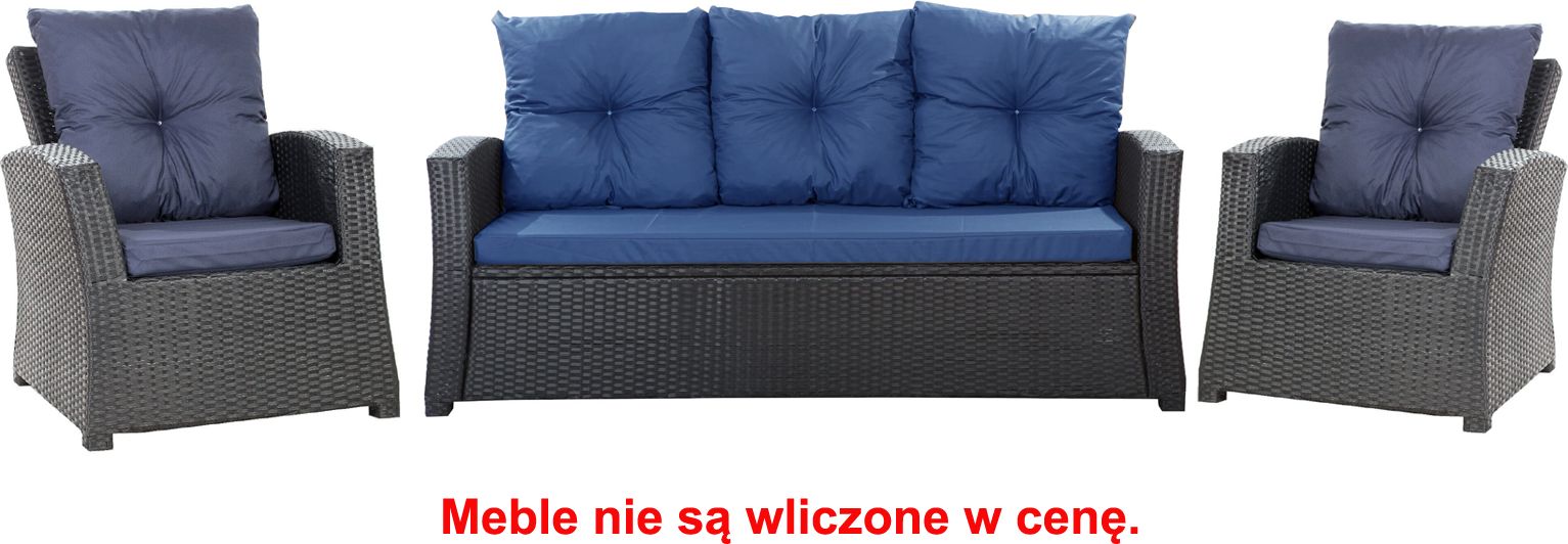 Setgarden Zestaw poduszek na meble ogrodowe rattanowe dla 5 osób rozmiar 168/52