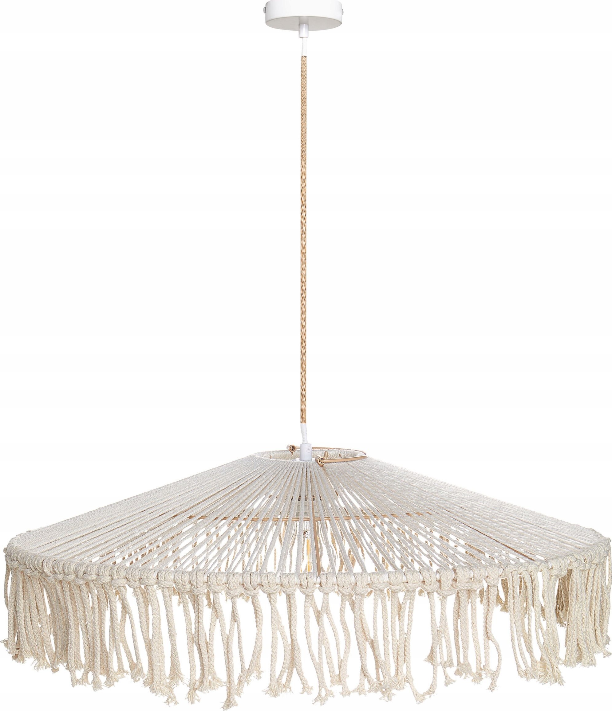 Beliani Lampa wisząca z frędzlami beżowa AKOBO