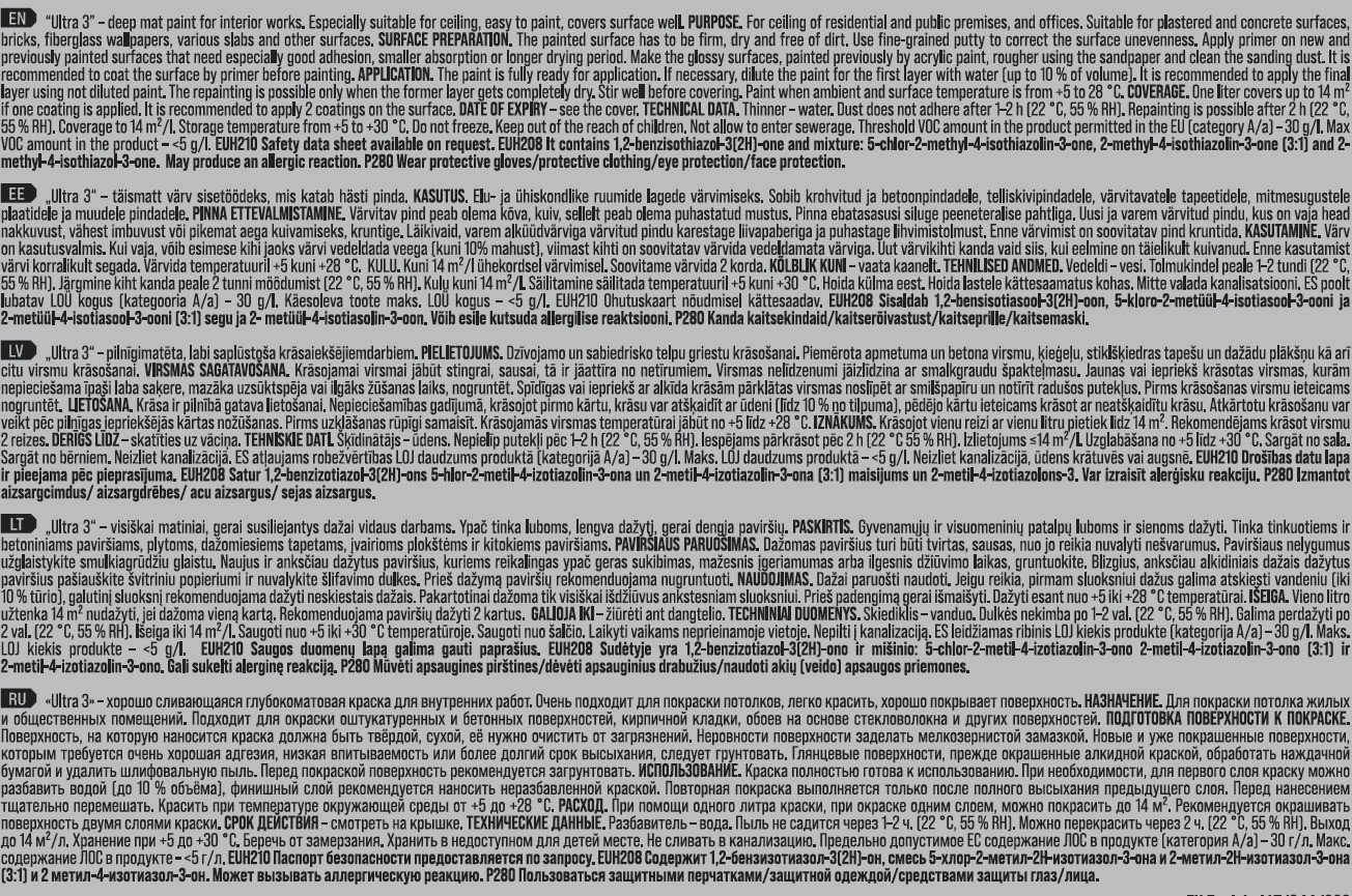 Pentacolor DISPERSE PAINT ULTRA MAT 3 L