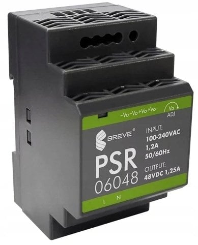 Zasilacz impulsowy PSR 06048 230/ 48VDC 1,25A 60W na szynę DIN, Uzas: 85-264VACVAC, Ta70, 17000-1564