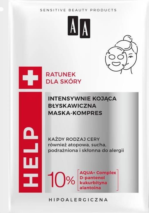 AA AA Help Cera Atopowa intensywnie kojąca błyskawiczna maska-kompres na tkaninie 18ml