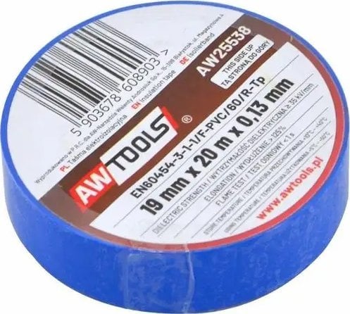 AWTools AWTOOLS TAŚMA IZOLACYJNA 19mm x 20m NIEBIESKA