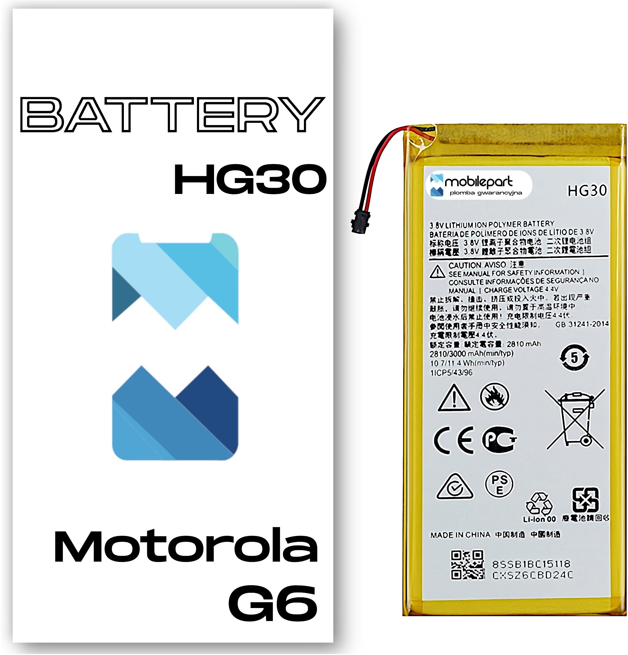 Bateria Mobilepart Bateria do Motorola G6 XT1925 Świeżej produkcji Nowy Akumulator HG30