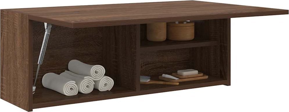 vidaXL Wisząca szafka łazienkowa, brązowy dąb, 80x25x30 cm