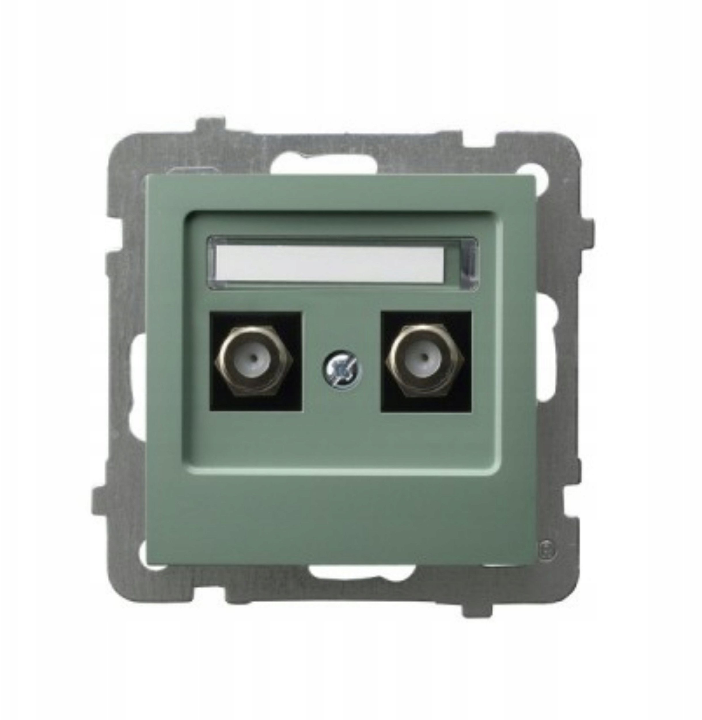 AS Gniazdo antenowe typu F podwójne zielony mat GPA-2GF/m/84