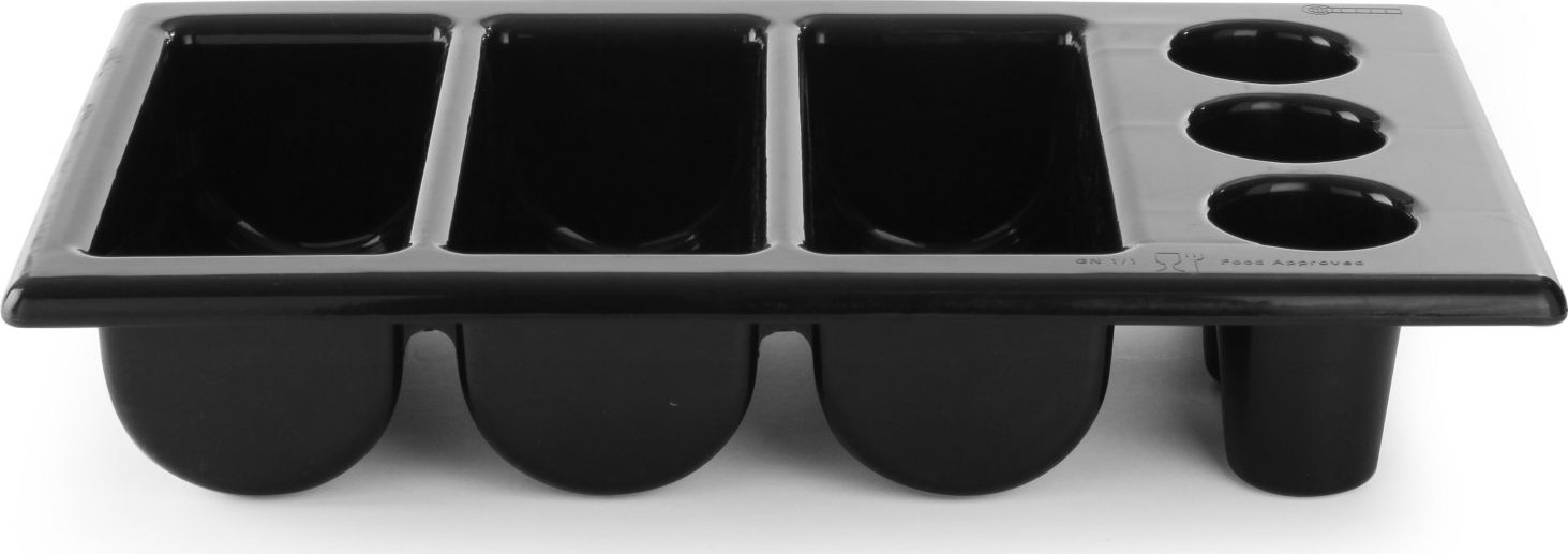 Hendi Pojemnik na sztućce GN1/1 6-częściowy czarny - Hendi 552360 Pojemnik na sztućce GN1/1 6-częściowy czarny - Hendi 552360