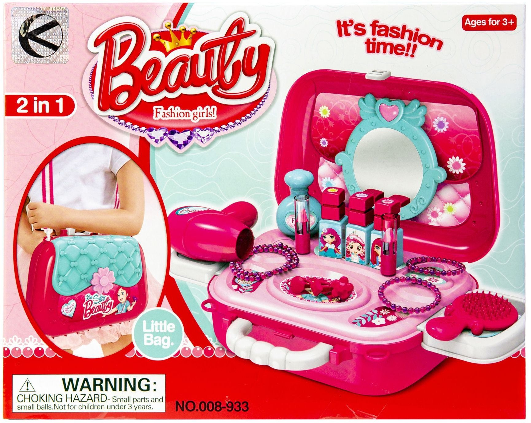 Toaletka kuferek - zestaw kosmetyczny w torebce - 20 elementów