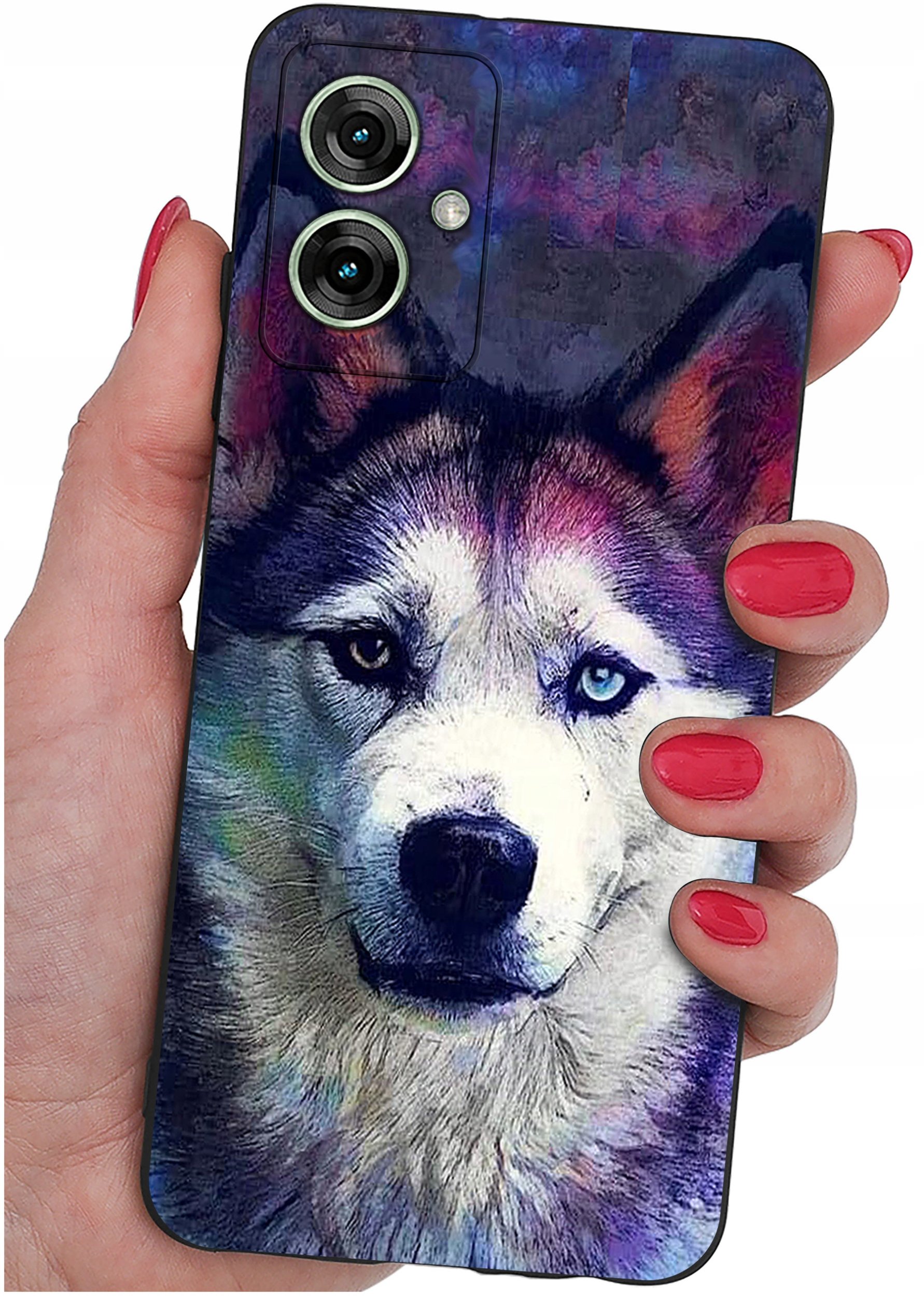 krainaGSM Etui do Motorola Moto G55 5G wzory | SILIKONOWE MATT CASE + SZKŁO 9H