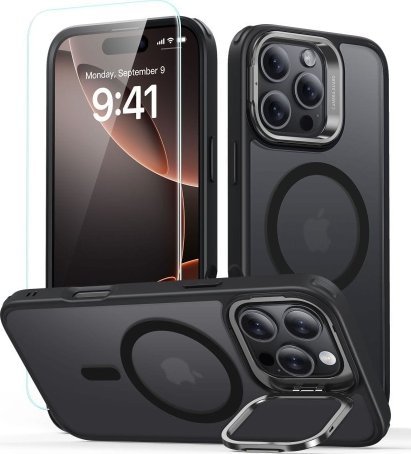 ESR ESR CLASSIC HYBRID KICKSTAND HALOLOCK MAGSAFE & TEMPERED GLASS IPHONE 16 PRO MAX FROSTED BLACK