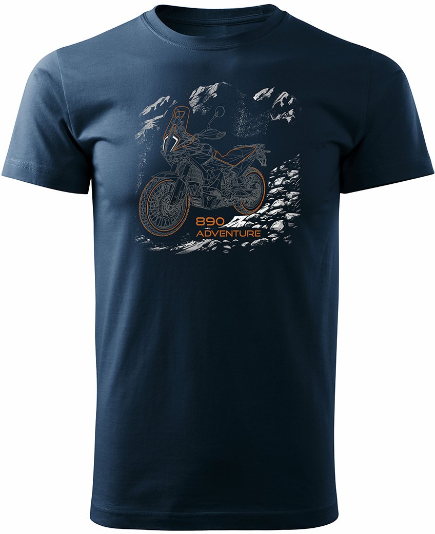 Koszulka na motor motocykl KTM 890 Adventure męska granatowa REGULAR M