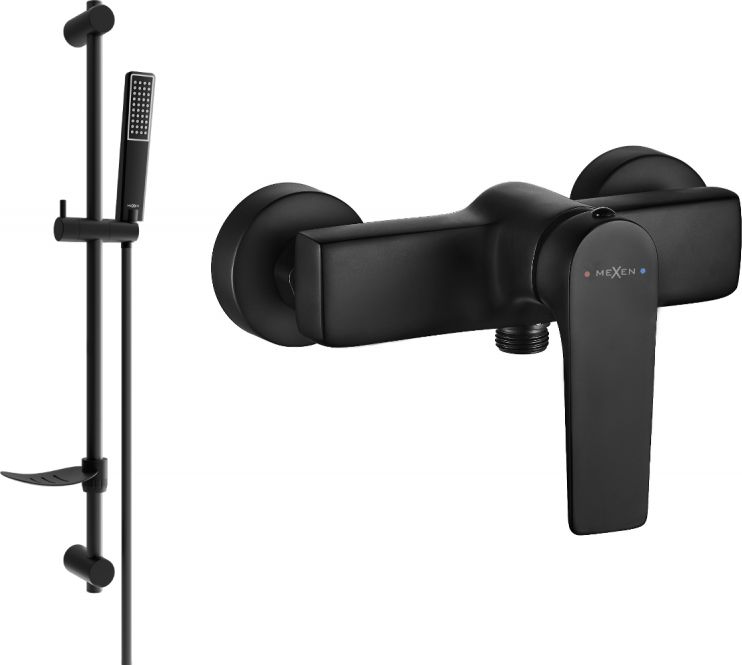 Mexen Mexen Lynx DF72 bateria prysznicowa z zestawem prysznicowym, czarna - 74594DF72-70