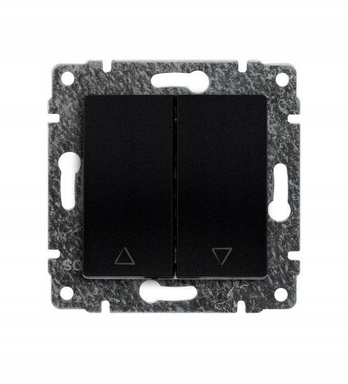 KOS VENA Przycisk żaluzjowy z klawiszem bez ramki 16AX250V czarny mat 510918