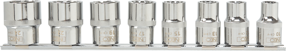Neo Zestaw nasadek spline 1/2" 10-24mm 8szt. (08-651)
