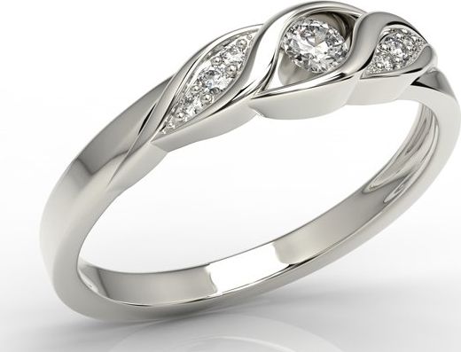 WĘC - Twój Jubiler Pierścionek z białego złota z diamentami AP-51B 14 / UE- 54