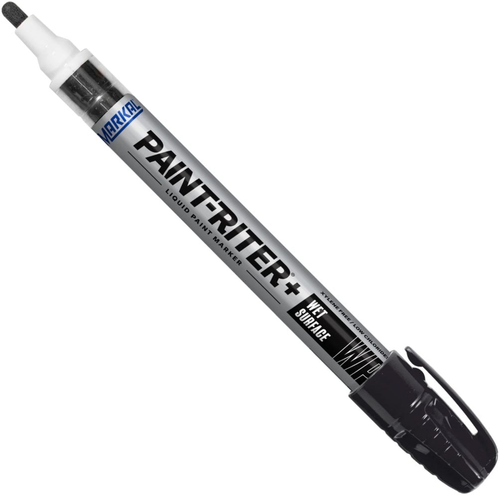 Paint marker for wet surfaces, black