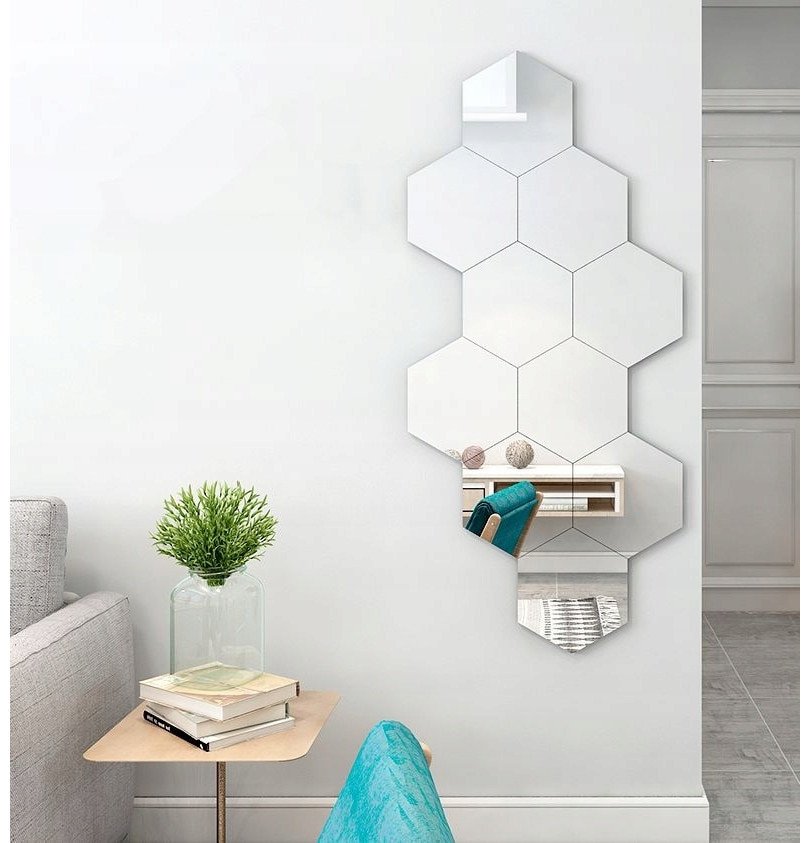 Zestaw 10 szt LUSTER Akrylowych Hexagon LUSTRO 265