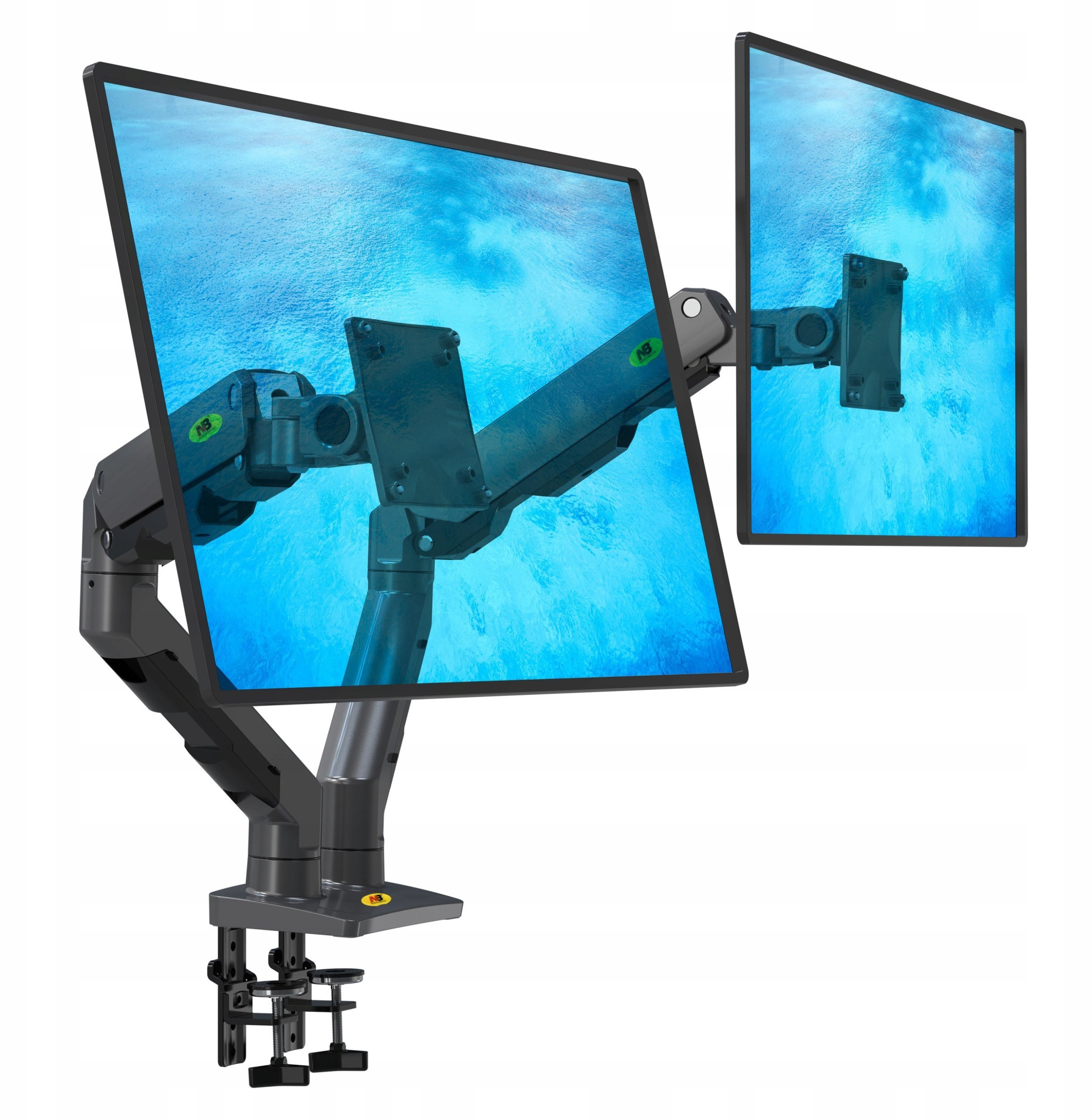 North Bayou Uchwyt biurkowy na 2 monitory 27" - 34" (G65)