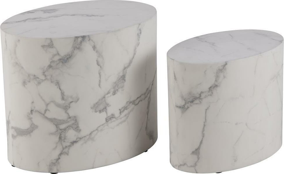 Actona Zestaw stolików kawowych Mice biały marmur