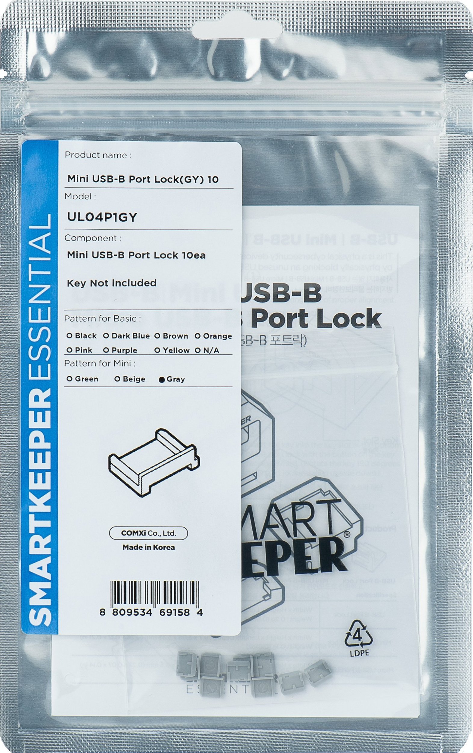 Smartkeeper SmartKeeper Mini "Micro-USB-B Port" Blocker grau 10 Stk.