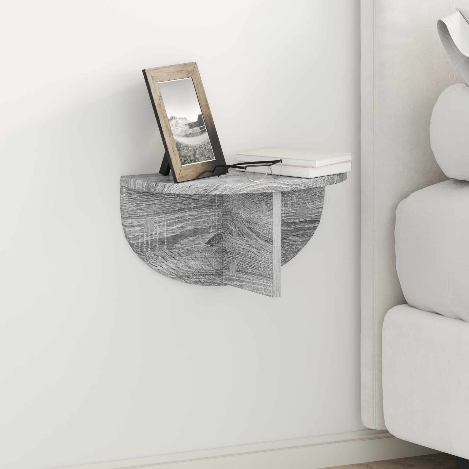 vidaXL Półka ścienna 2 pcs Szary Sonoma 38 x 19 x 19 cm