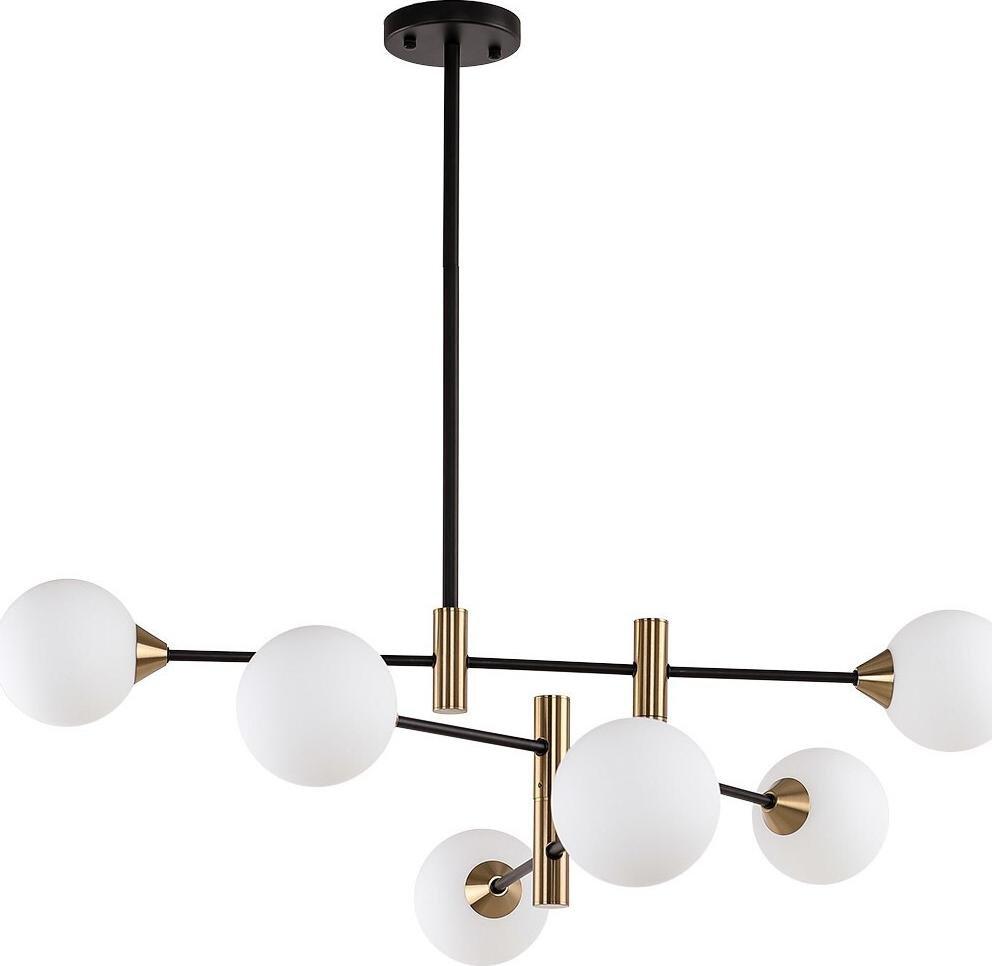 Lampa wisząca Italux Sufitowa lampa MARINO PND-9148-6-OPAL Italux molekuły szklane kule białe