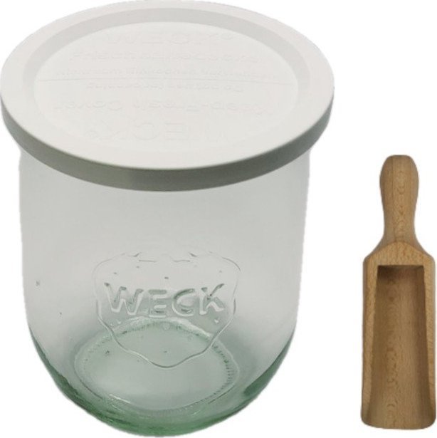 Wamar-Sosenka Zestaw Słoików WECK Pojemność 1062 ml średnica 100mm 6 sztuk + Plastikowe wieka, miarka