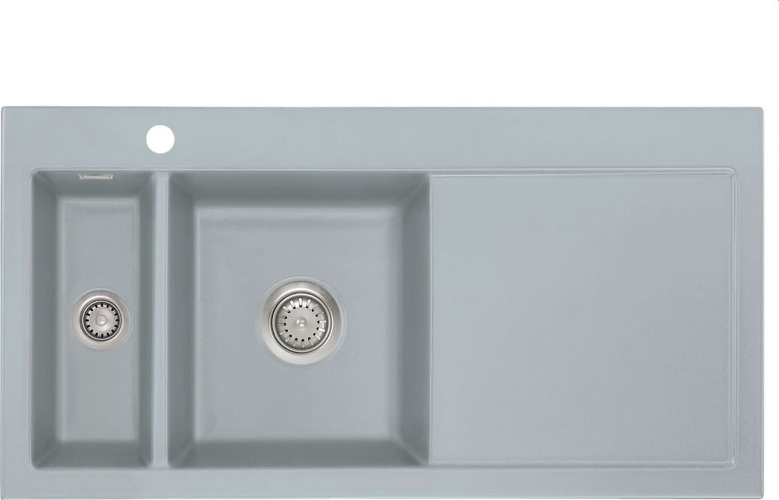 Zlewozmywak SYSTEMCERAM Mera 100 Titan, Zlewozmywak ceramiczny, korek manualny, lewa komora