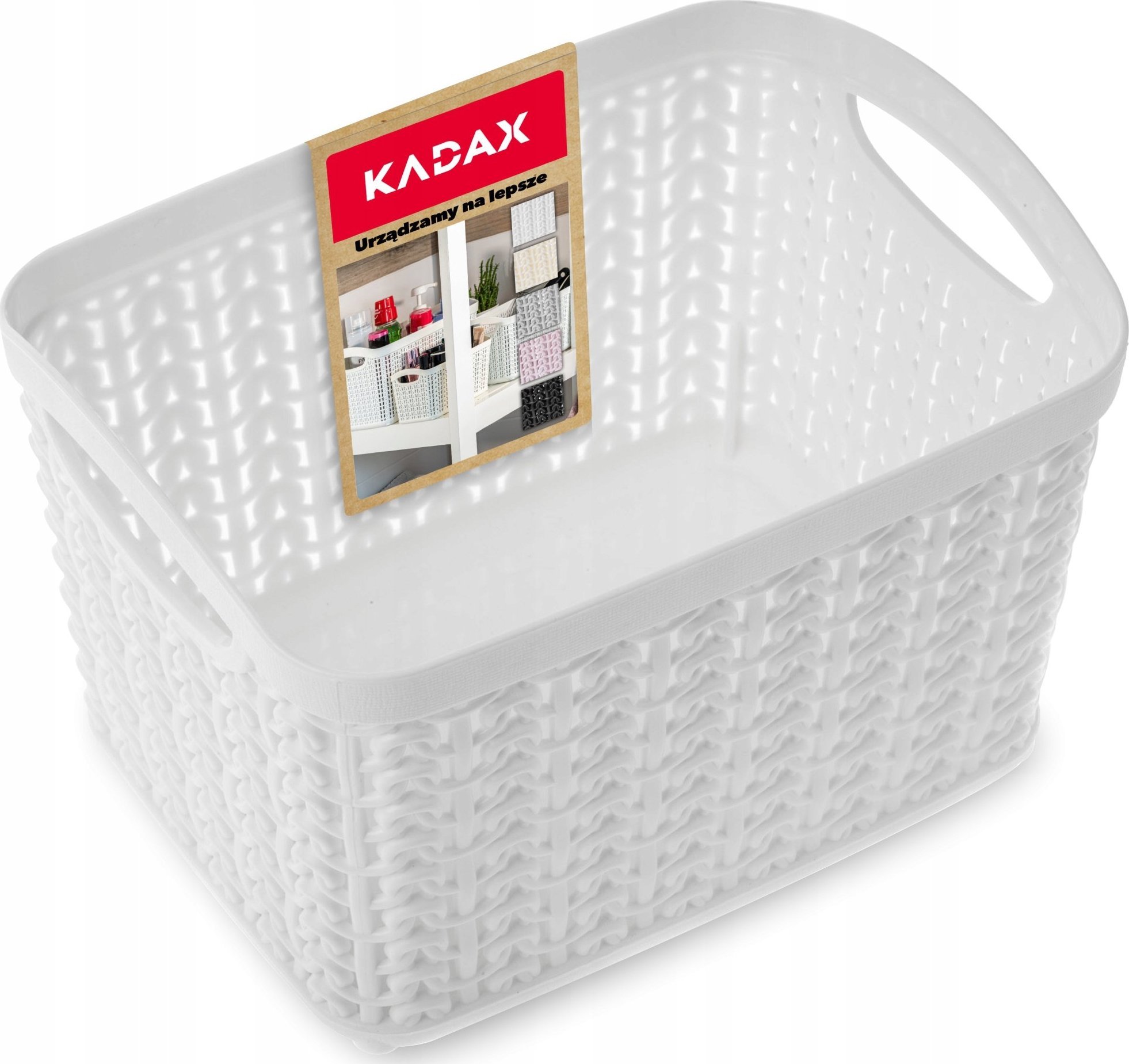 Kosz na pranie Kadax Koszyk Kosz Pojemnik 3,3L Koszyczek Biały Pudełko