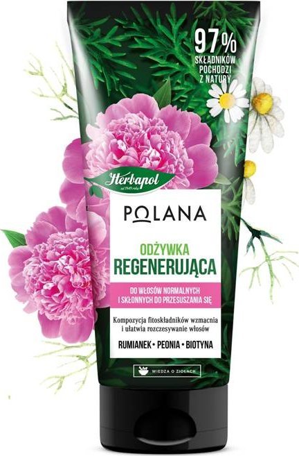 Herbapol HERBAPOL Polana Odżywka do włosów regenerująca - Rumianek & Peonia & Biotyna 200ml