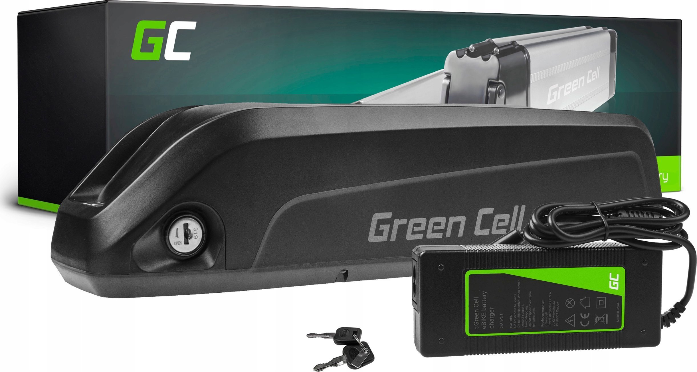 Rower elektryczny Green Cell Green Cell - Bateria do roweru elektrycznego E-Bike z ładowarką 48V 18Ah 864Wh Li-Ion XLR 3 PIN