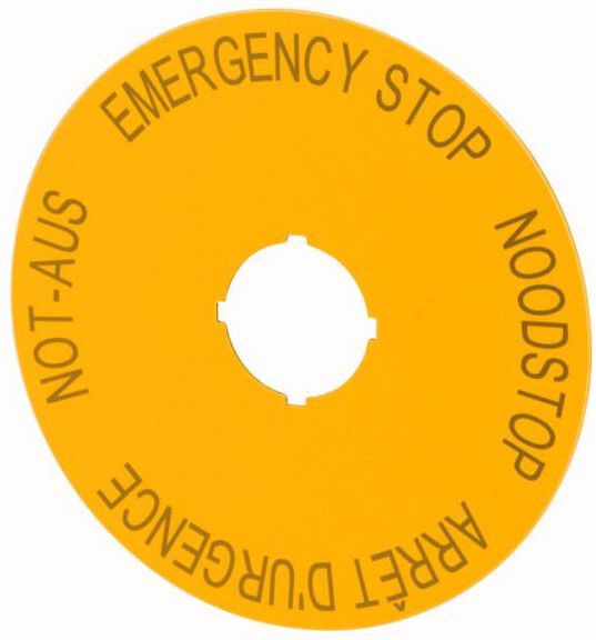 Eaton Tabliczka opisowa żółta okrągła fi90 EMERGENCY STOP M22-XAK3 (216467)
