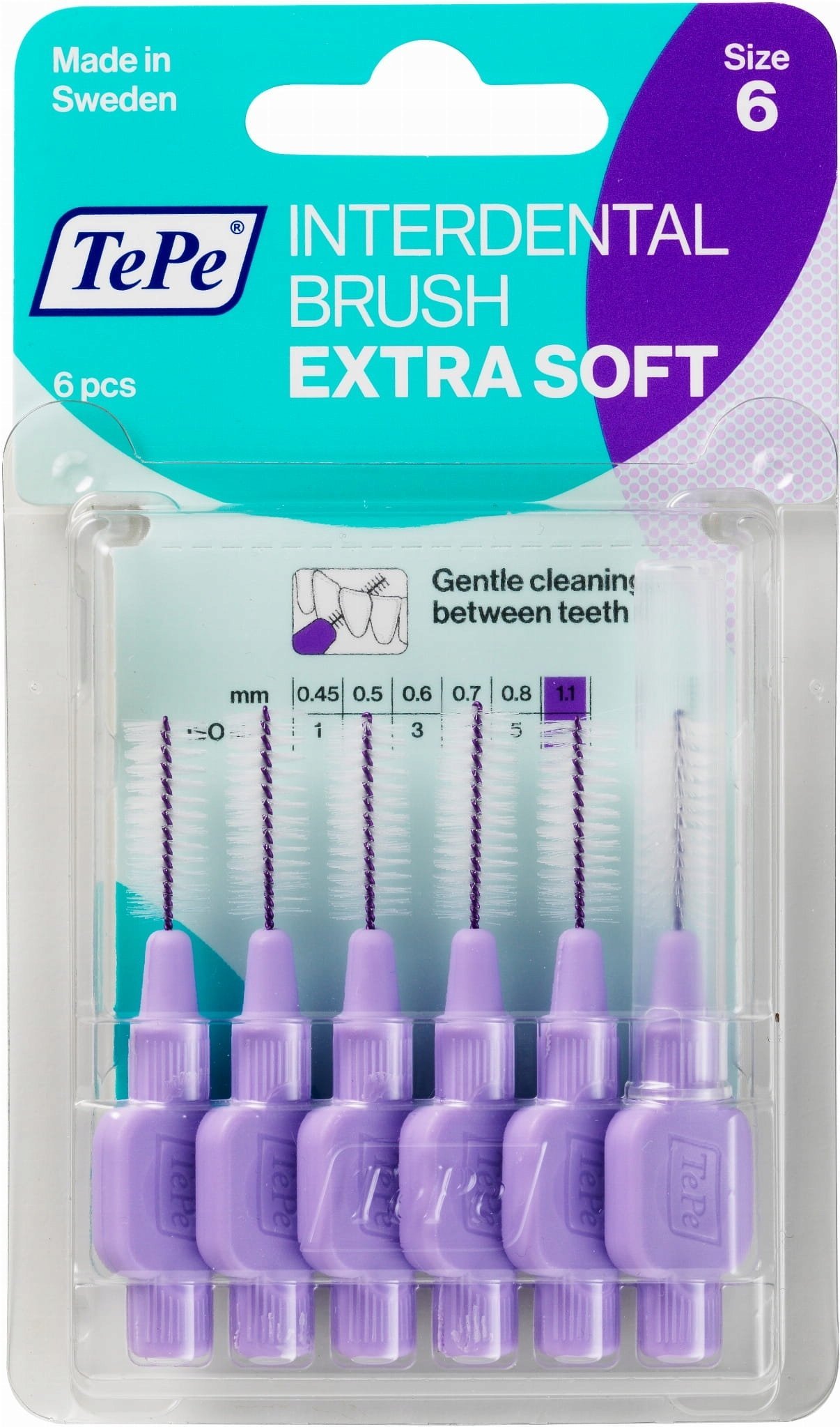 TePe Brush ExtraSoft Lilac 1,1 6 Pieces